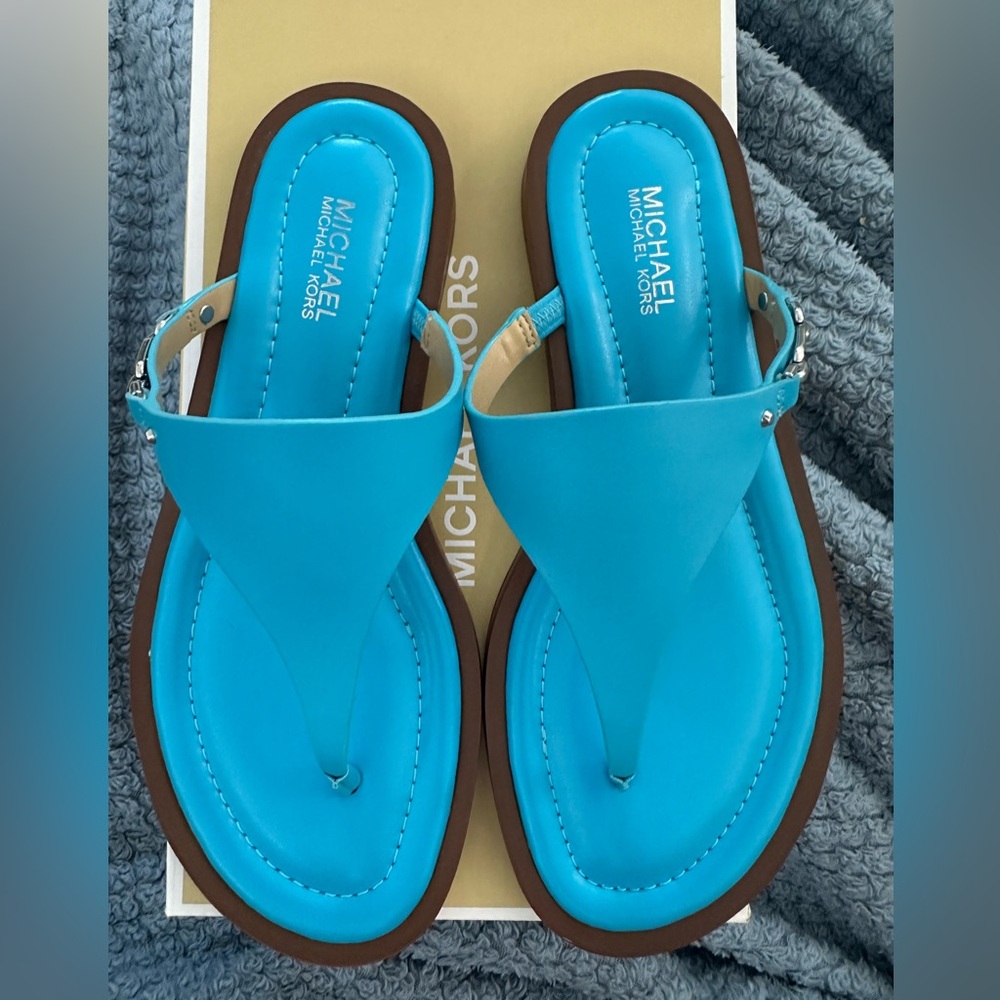 Michael Kors Vibrant Blue Flip Flops